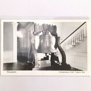 Independence Hall Liberty Bell Philadelphia PA 1936 Photo Postcard RPPC KF Lutz
